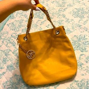 Michael Kors yellow leather purse